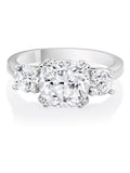Beaverbrooks sterling silver cubic zirconia three stone ring 2.5mm - British product