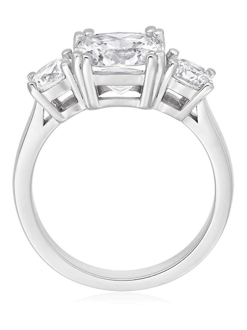 Beaverbrooks sterling silver cubic zirconia three stone ring 2.5mm - British product