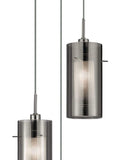 Searchlight smoked glass 3-light pendant light, imported from the UK