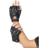 Smiffys Punk Gloves black with studs - British product