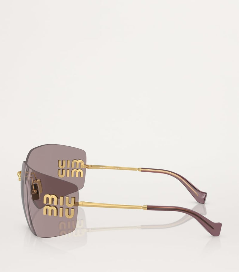 Miu Miu gold brown metal frame sunglasses MU 54YS, imported from the UK