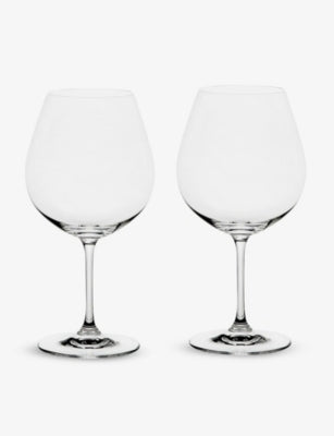 Riedel burgundy glasses pair lead crystal 21cm, imported from the UK