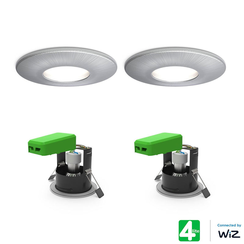 4lite WiZ Connected LED IP20 Fire Rated Downlight Pack of 2 3 Colour Options