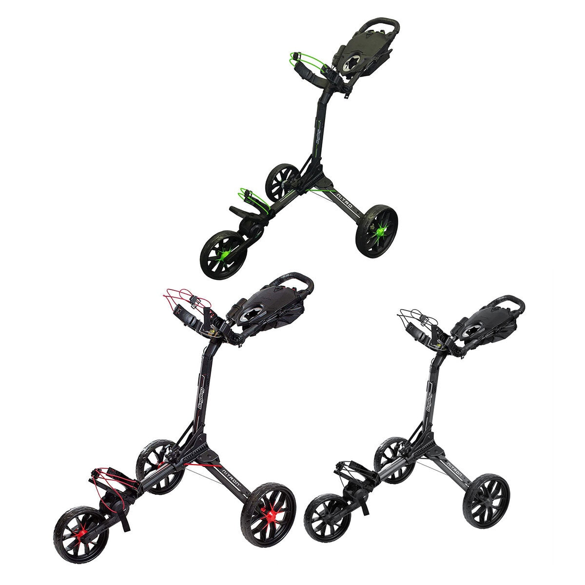 BagBoy Nitron lightweight golf trolley in 3 colours, imported from the UK