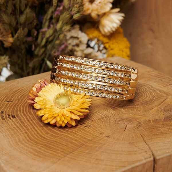 Izabel London diamante multi-row metallic bracelet, imported from the UK