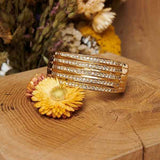 Izabel London diamante multi-row metallic bracelet, imported from the UK