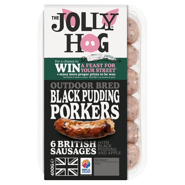 The Jolly Hog Black Pudding Porker Sausages   400g GOODS M&S   