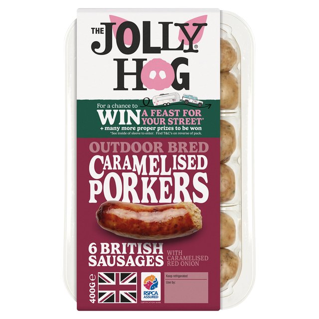 The Jolly Hog Pork & Caramelised Onion Sausages   400g