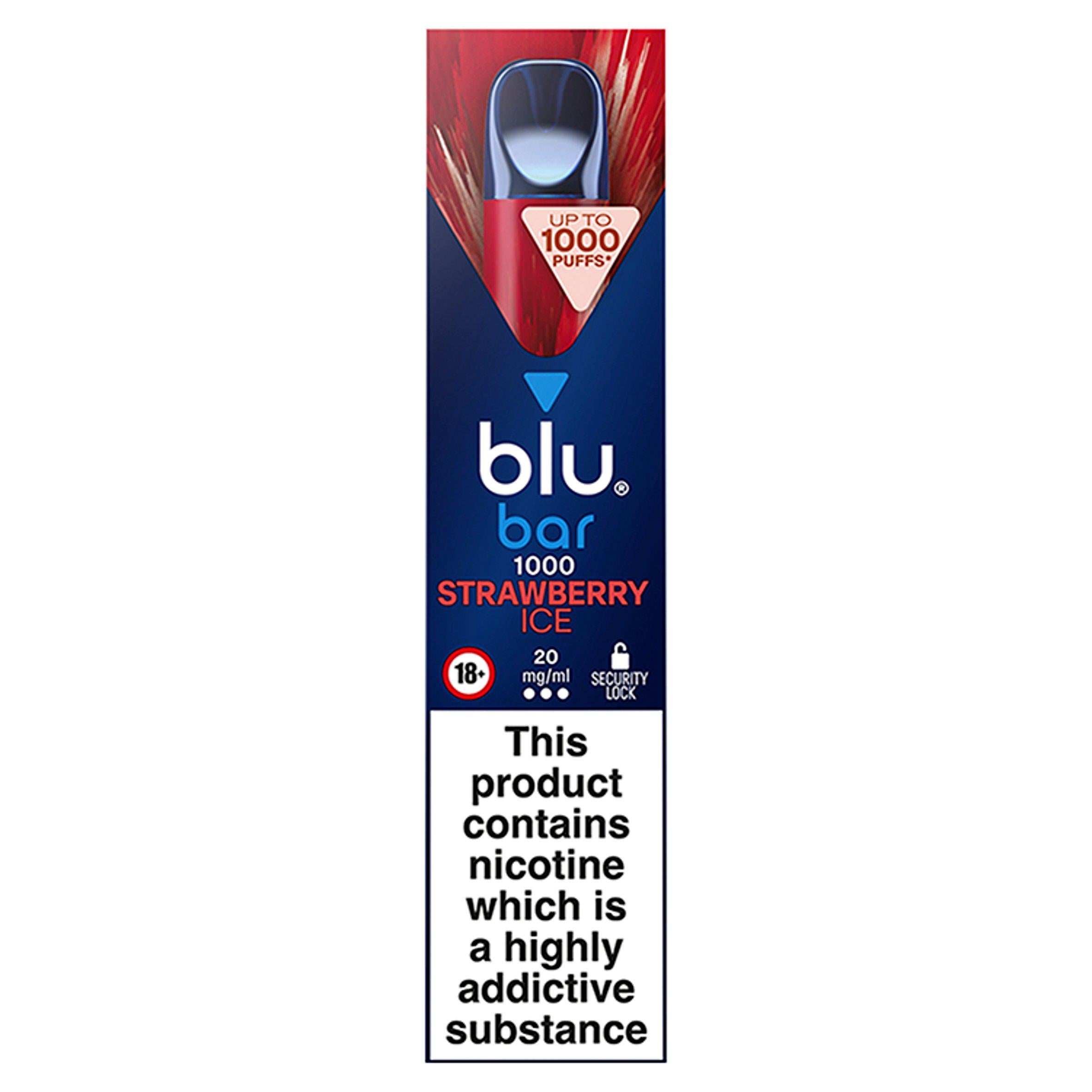 blu bar 1000 Strawberry Ice 20mg/ml GOODS Sainsburys   