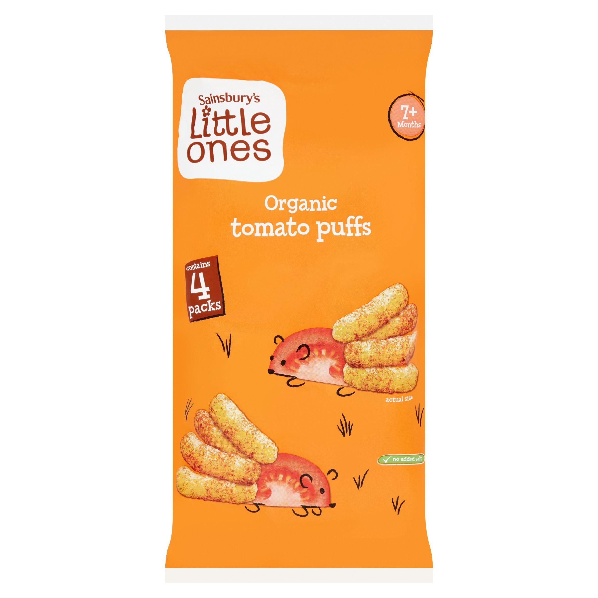 Sainsbury's Little Ones Organic Tomato Puffs 7+ Months 4x12g GOODS Sainsburys   