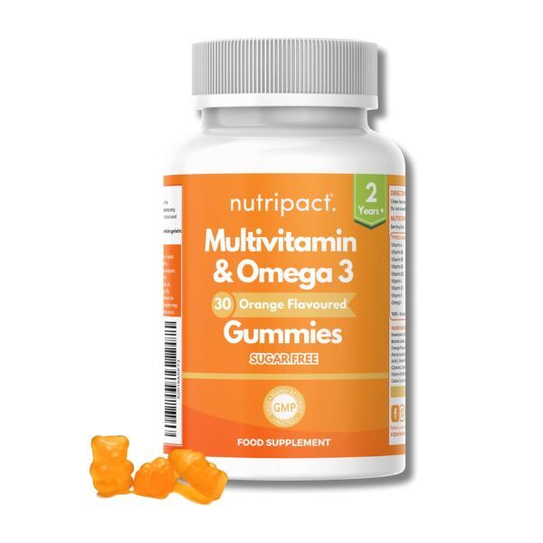 Nutripact kids multivitamin and omega 3 gummies 30 count, imported from the UK