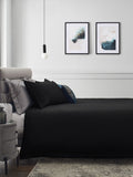 Black duvet cover and pillowcase set - British product