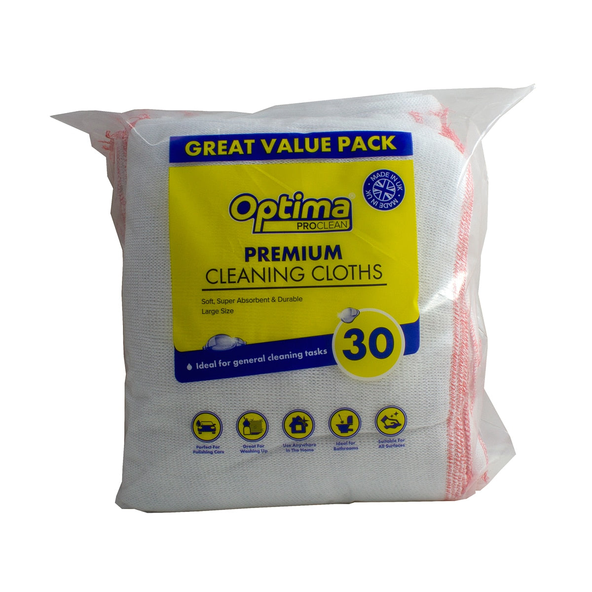 Optima Pro Clean Large White Dishcloths, 30 Pack GOODS Costco UK