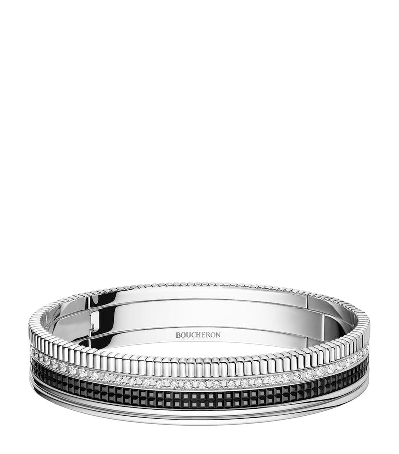 Boucheron Quatre Classique bangle white gold with diamonds (British brand)