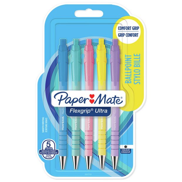 Paper Mate Flex Grip ballpoint pens set of 5, UK version