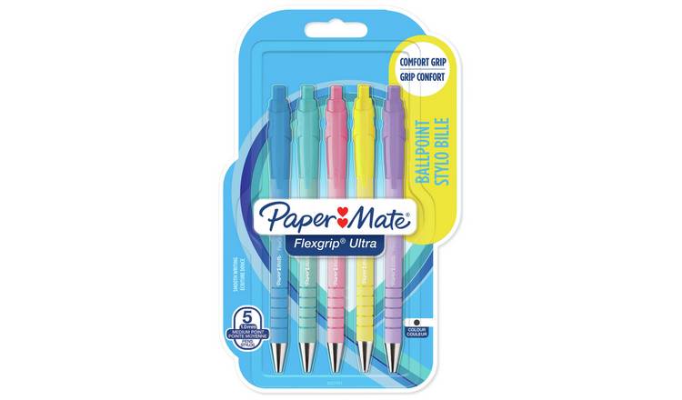 Paper Mate Flex Grip ballpoint pens set of 5, UK version