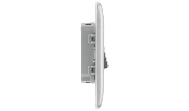 BG 2 gang 2 way switch brushed stainless steel, imported from the UK