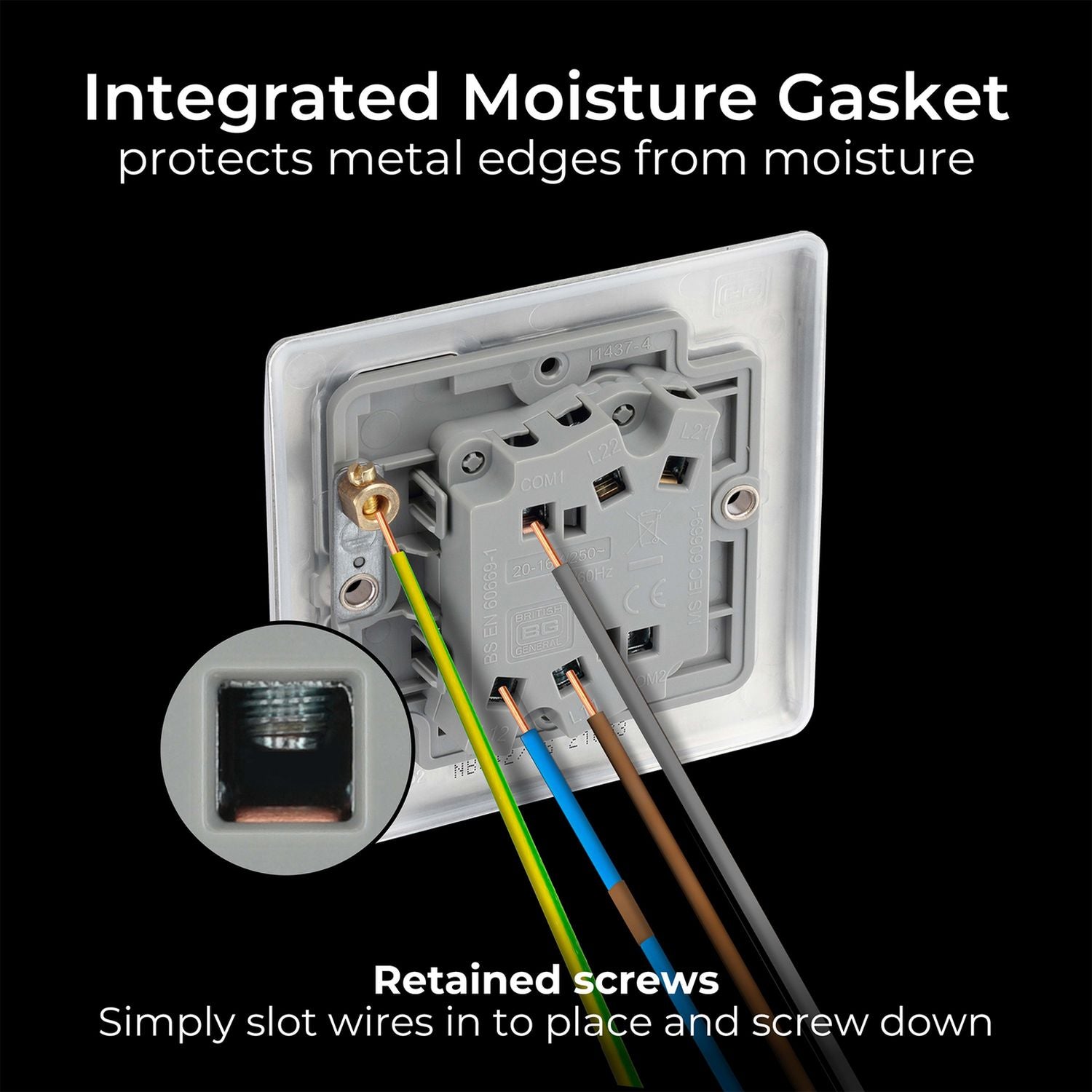 BG 2 gang 2 way switch brushed stainless steel, imported from the UK