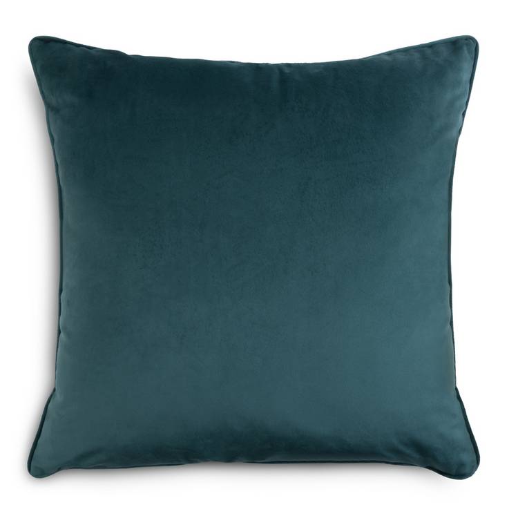 Habitat soft velvet cushion teal 55x55cm, UK version