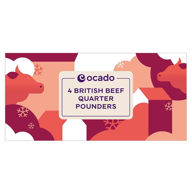 Ocado Frozen 4 British Beef Quarter Pounders   454g GOODS M&S   