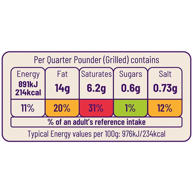 Ocado Frozen 4 British Beef Quarter Pounders   454g GOODS M&S   