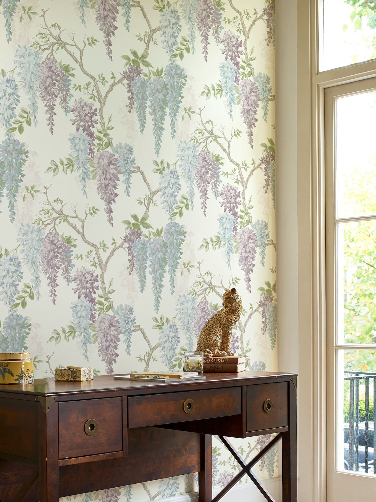 Laura Ashley Wisteria wallpaper sample purple A4 - British product