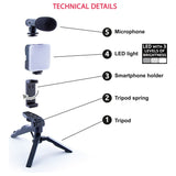 Kids vlogging kit with LED light and microphone, British brand
