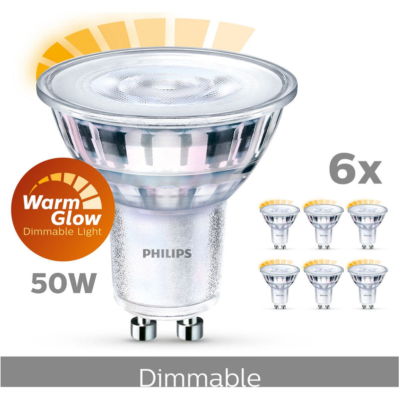 Philips LED GU10 dimmable light bulbs 6 pack, UK version