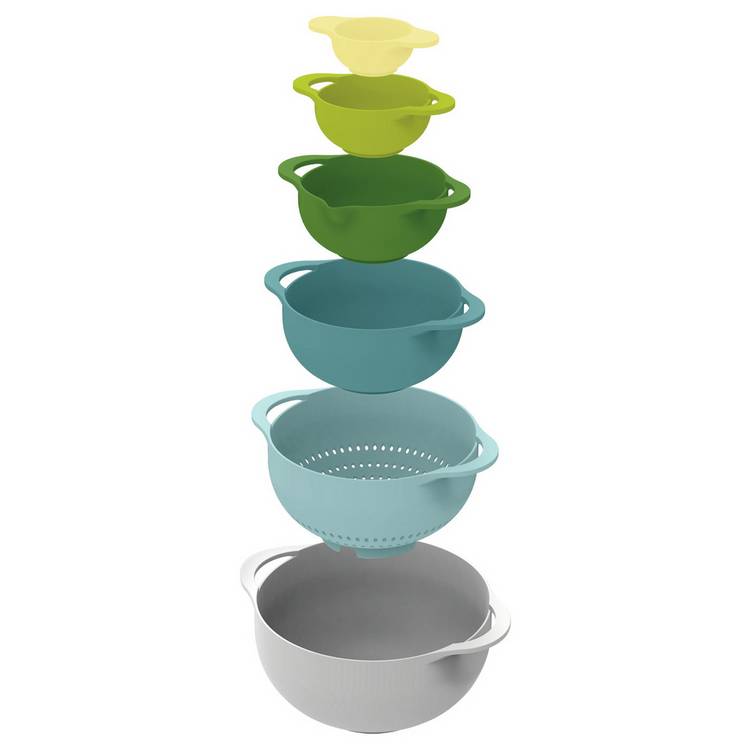 Joseph Joseph Duo set of 6 plastic mixing bowls, UK version
