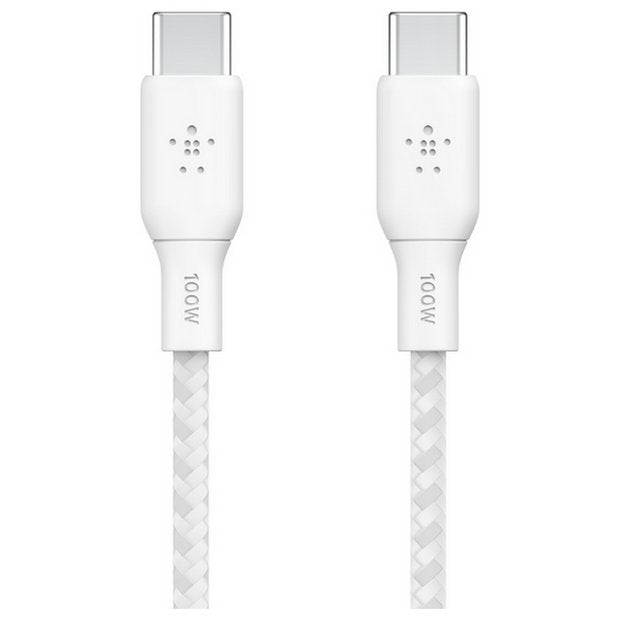 Belkin braided USB-C cable 2m white (British brand)