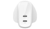 Belkin 60W USB-C dual port wall charger - British product