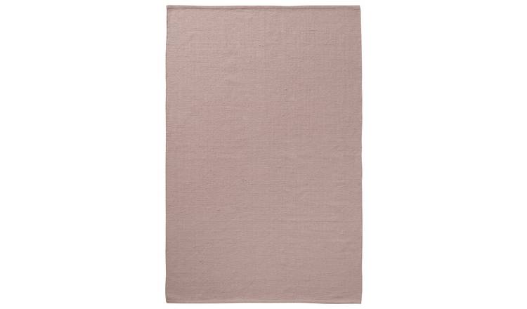 Argos Home pink cotton flatweave rug 60x90cm, imported from the UK