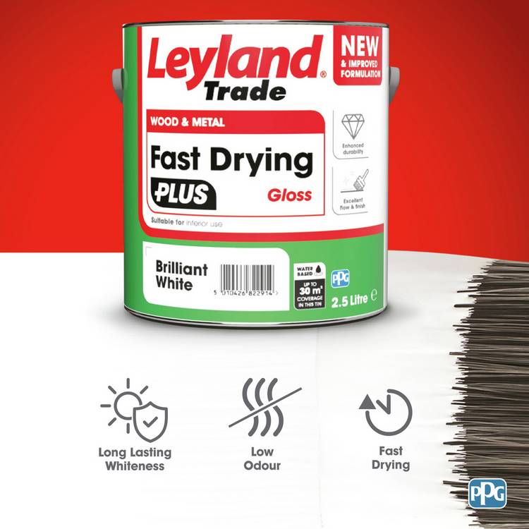 Leyland Fast Dry Plus Gloss Brilliant White 2.5L (British brand)
