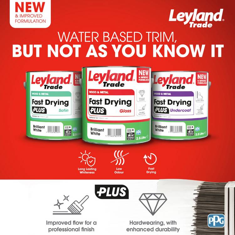 Leyland Fast Dry Plus Gloss Brilliant White 2.5L (British brand)