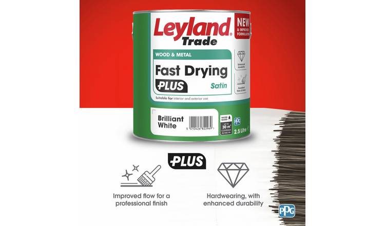 Leyland paint satin brilliant white 2.5L - British product