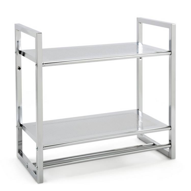 Habitat 2 tier chrome shelf unit and towel rail - British product
