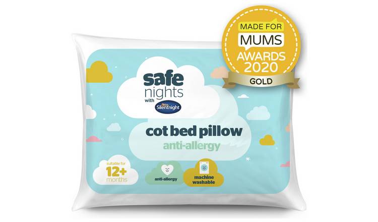 Silentnight anti allergy cot bed pillow 60x40cm - British product