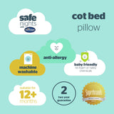 Silentnight anti allergy cot bed pillow 60x40cm - British product