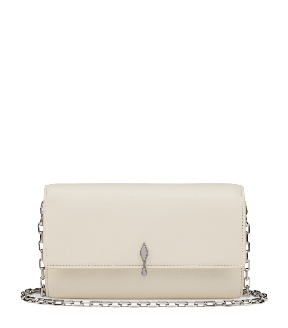 Christian Louboutin Bettina white lamb leather chain wallet, imported from the UK