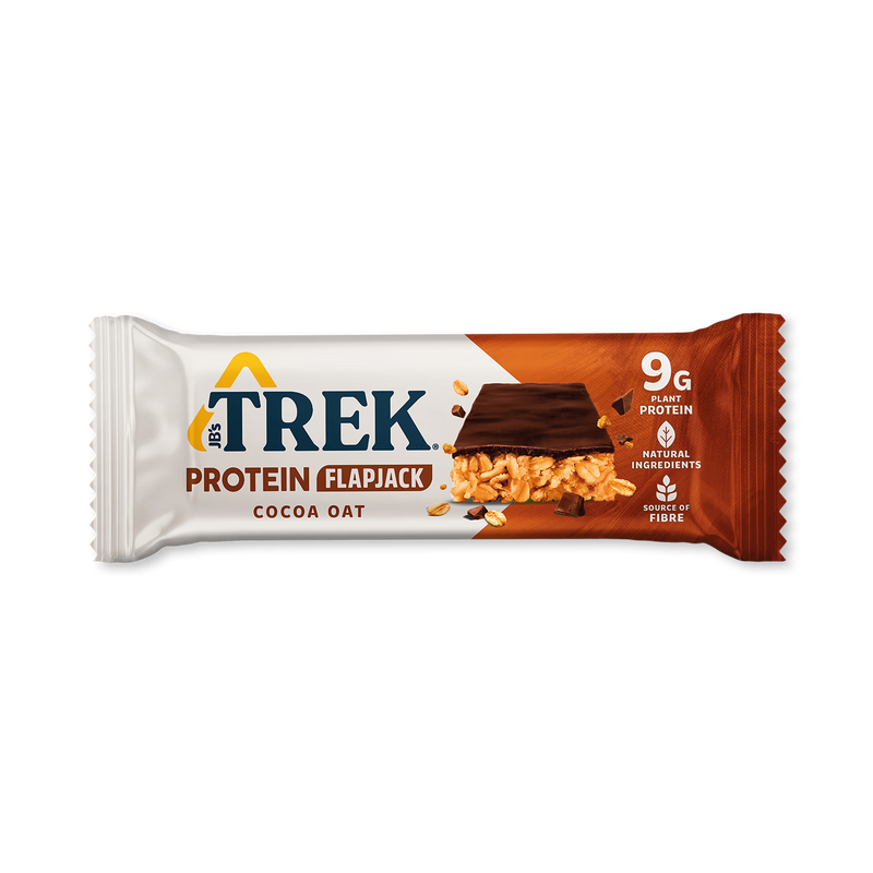 Trek cocoa oat protein flapjack 50g (British brand)