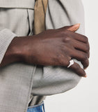 Jacquie Aiche rose gold diamond teardrop signet ring, imported from the UK