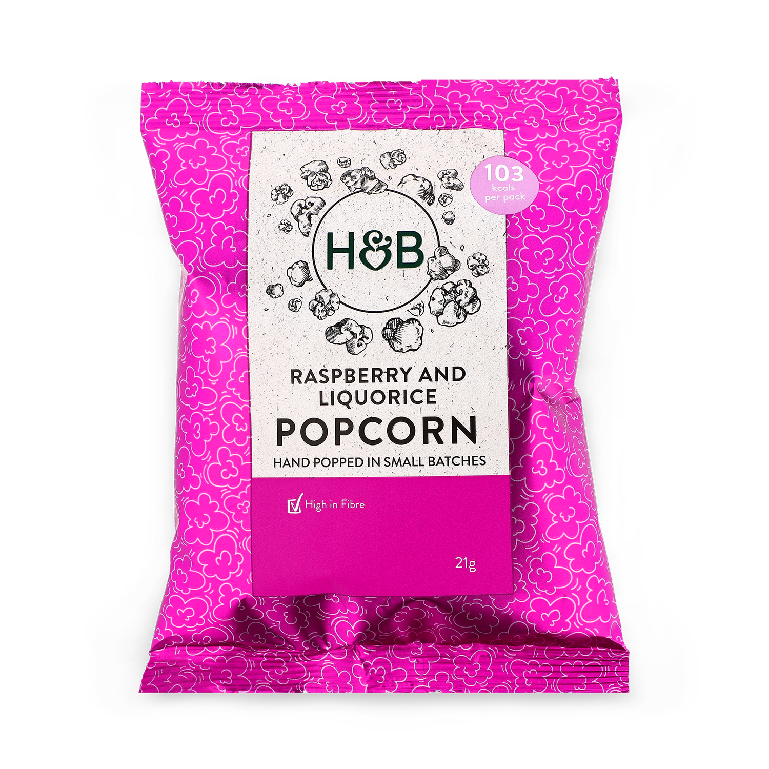 Holland & Barrett Raspberry & Liquorice Popcorn 21g, UK version
