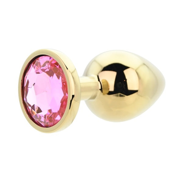 Loving Joy Toosh large metal butt plug pink stone - British product