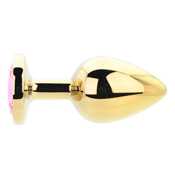 Loving Joy Toosh large metal butt plug pink stone - British product