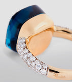 Pomellato Nudo ring London blue topaz white gold band (British brand)