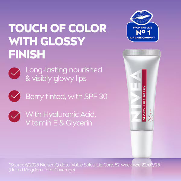 NIVEA Lip Balm Berry 10ml tube, imported from the UK