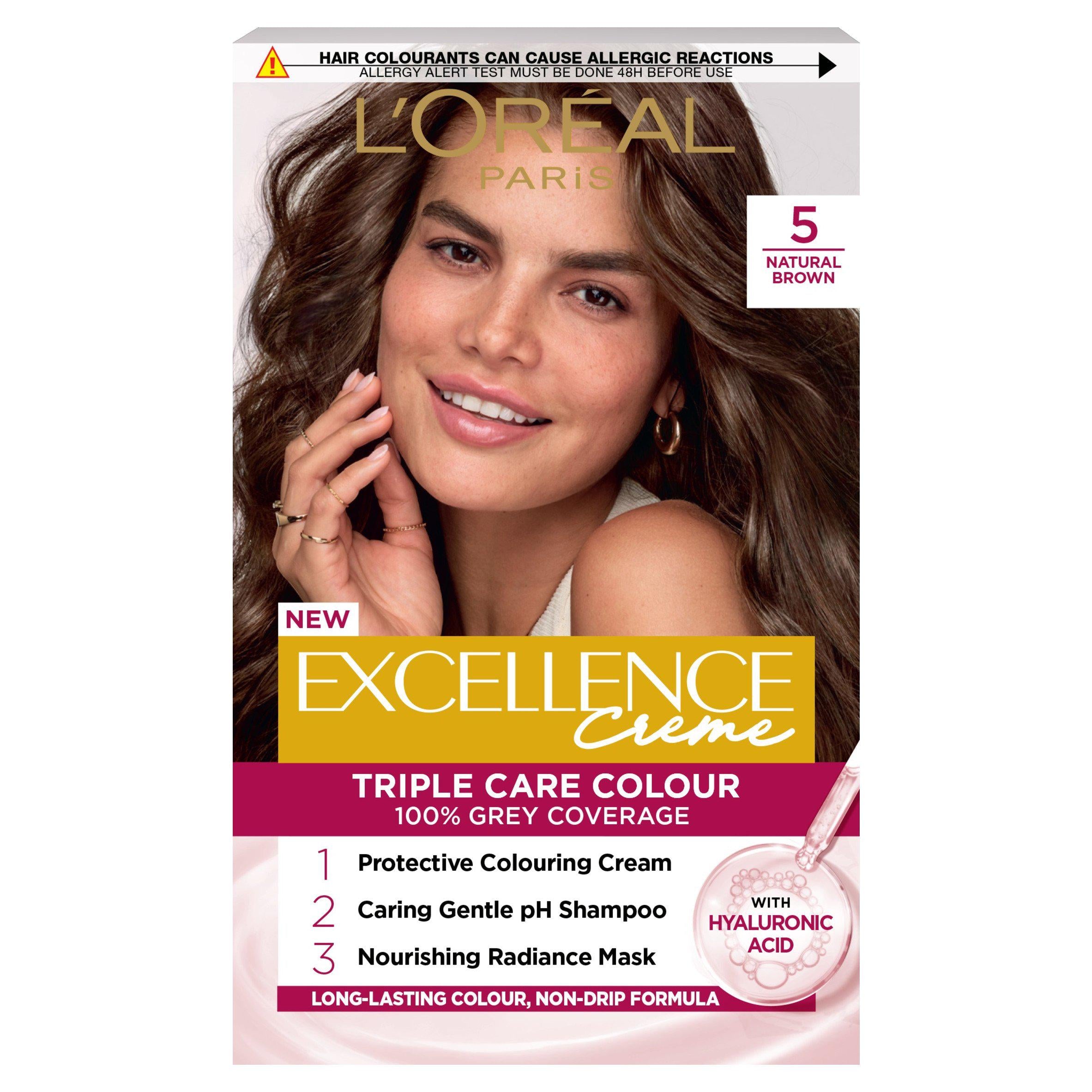 L'Oreal Paris Excellence Permanent Hair Dye Natural Brown 5 Beauty at home Sainsburys   