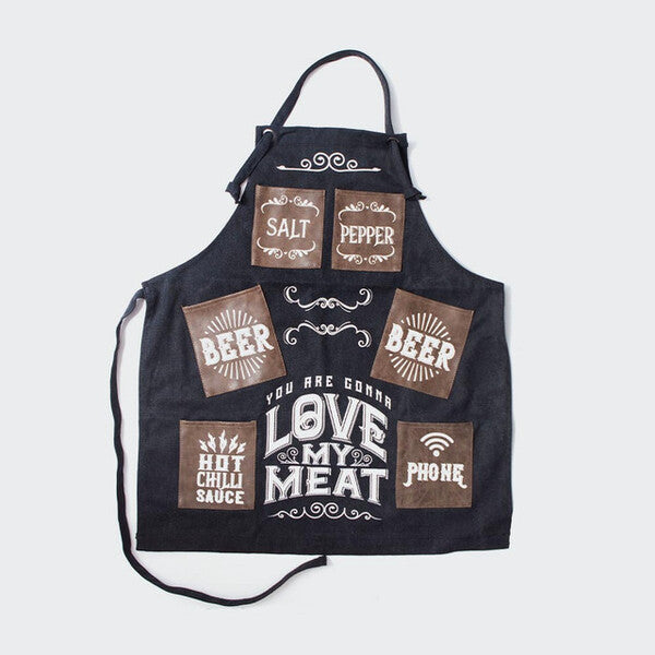 Mans Canvas Apron - Love My Meat GOODS Superdrug   