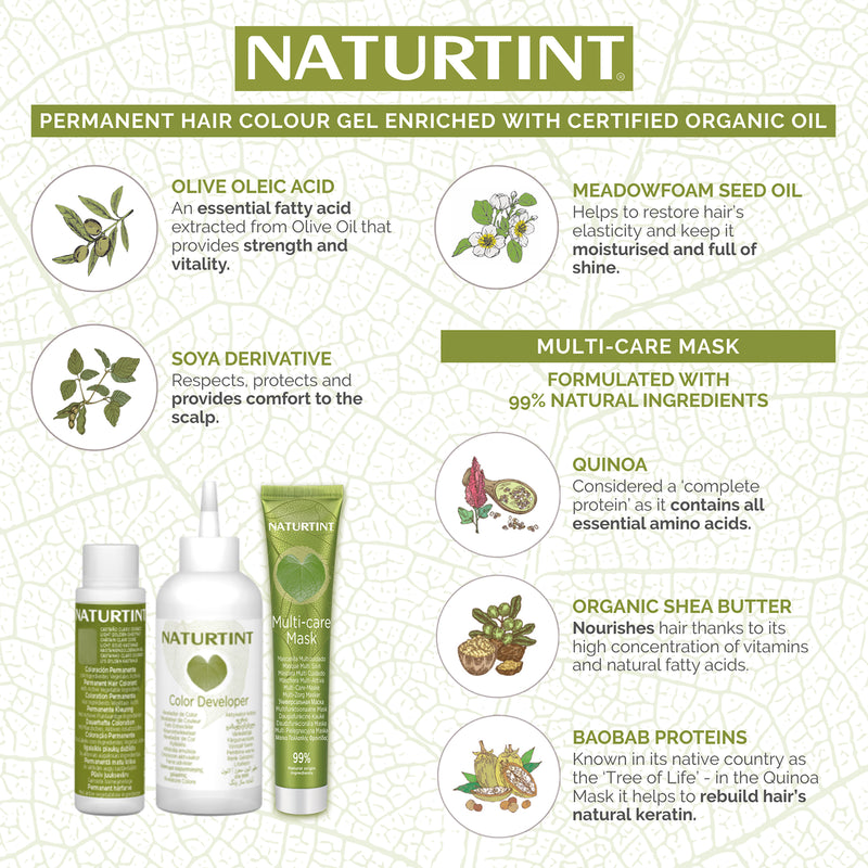 Naturtint permanent hair colour gel 7A Medium Ash Blonde 170ml, imported from the UK