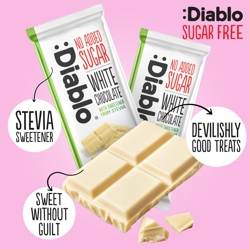 Diablo no added sugar white chocolate bar 75g (British brand)